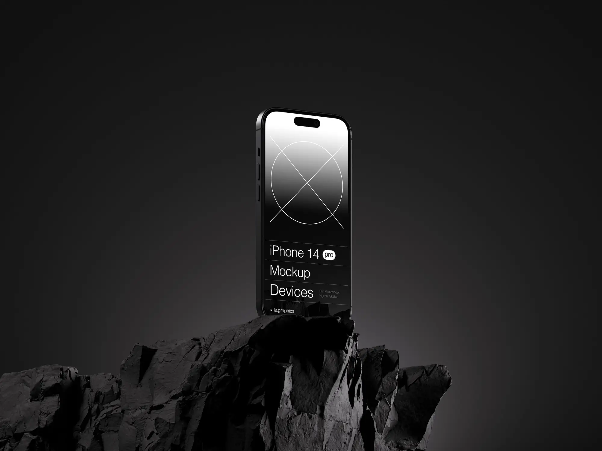 Dark phone product mockup
